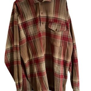 Ralph Lauren Men's Plaid Shirt - Red and Brown